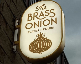 Custom oval Double Sided Projecting Light Box: Store Front Blade Sign
