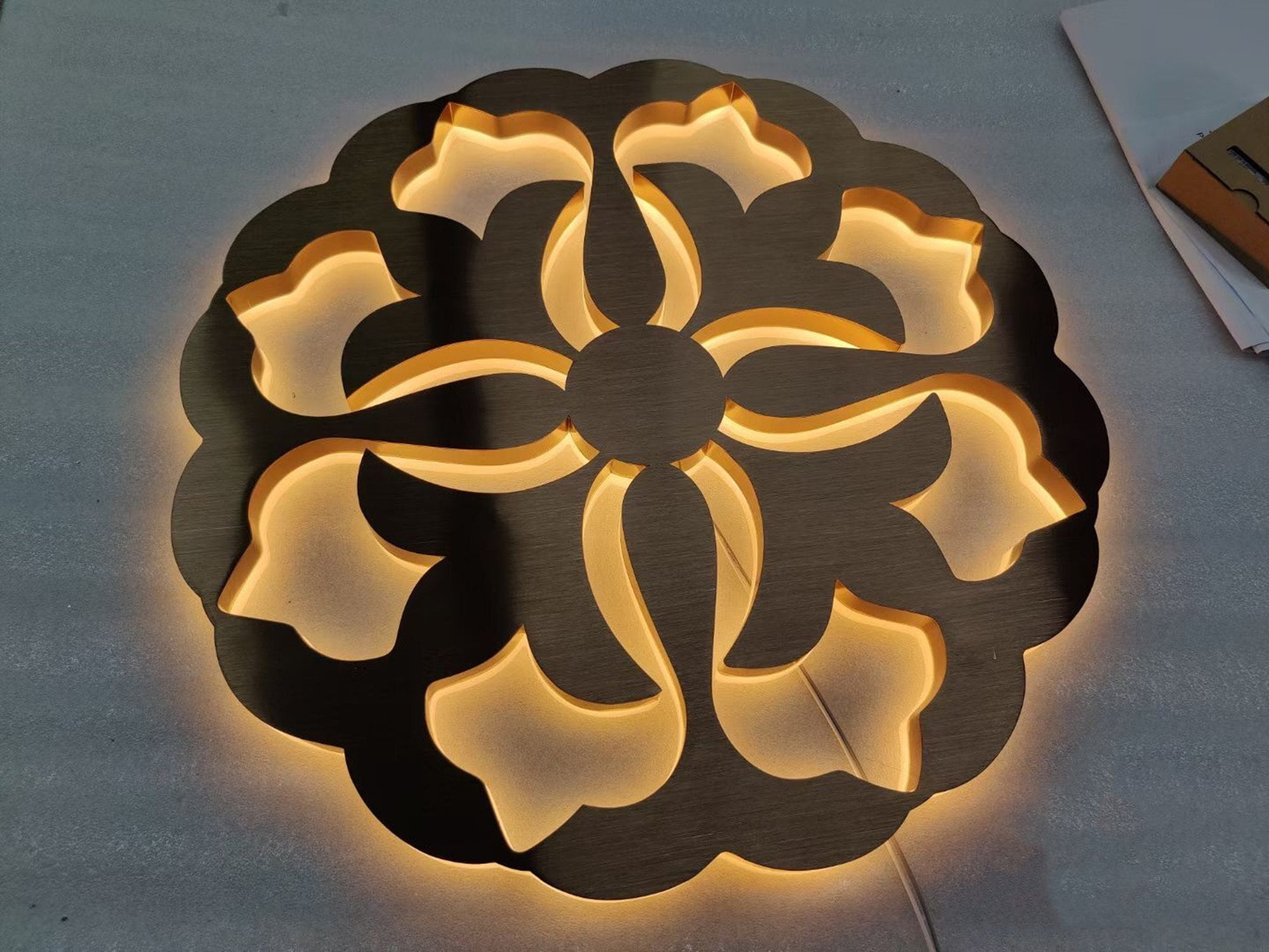 Custom Backlit Sign: Brushed Stainless Steel, 3D LED Letter Light ...