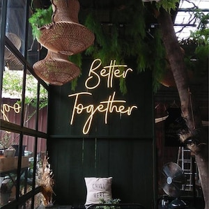 Custom Better Together Wedding Neon Signs, Led Party Warm White Neon Light, Room/Garden/Yard Wall Decor Sign