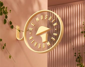 Niestandardowy znak LED z logo firmy: dwustronny, szyld typu Blade