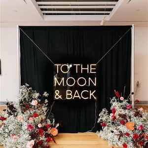 To the moon and back sign, Personalised Neon Wedding Sign, Custon Neon Signs, Last Name Neon Signs, Wedding Sign, Wedding Decor Lights