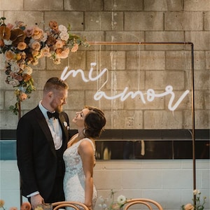 Letrero de neón para bodas con mi amor / Luces con letras para decoración de paredes de restaurantes / Letrero de neón personalizado para decoración de paredes de dormitorios sobre la cama