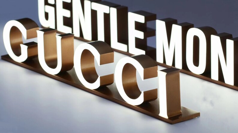 Custom LED Business Sign: Backlit Stainless Steel 3D Letter Logo - Etsy