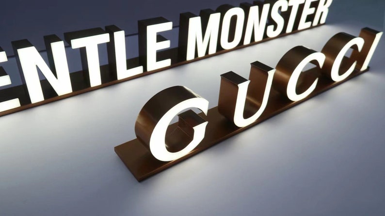 Custom LED Business Sign: Backlit Stainless Steel 3D Letter Logo - Etsy