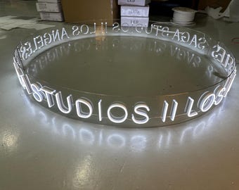 Custom Circular chandelier Wedding Sign for Reception Backdrop - Last Name LED Light - Anniversary Gift
