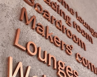 Letrero metálico 3D personalizado: decoración de pared personalizada, logotipo empresarial y señalización de oficina.