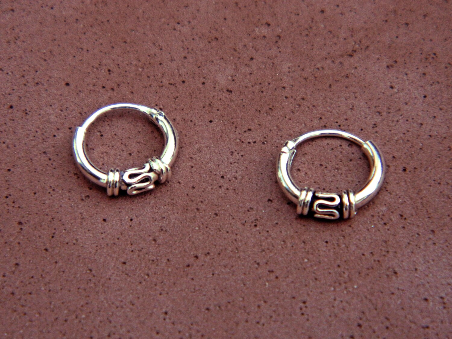 15X10 mm Sterling Silver Hoop Earrings Silver Hoop Earrings Etsy