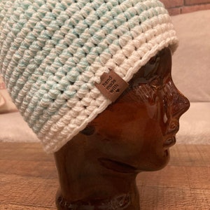 Crochet beanie hat, unisex large