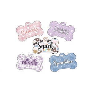 Mouse Metal Dog Tag, Girly, Female Dog ID, Pastel, Girl, Pet Tags, Personalized Custom Pet ID, Minnie, Pink, Mickey, Name Tag