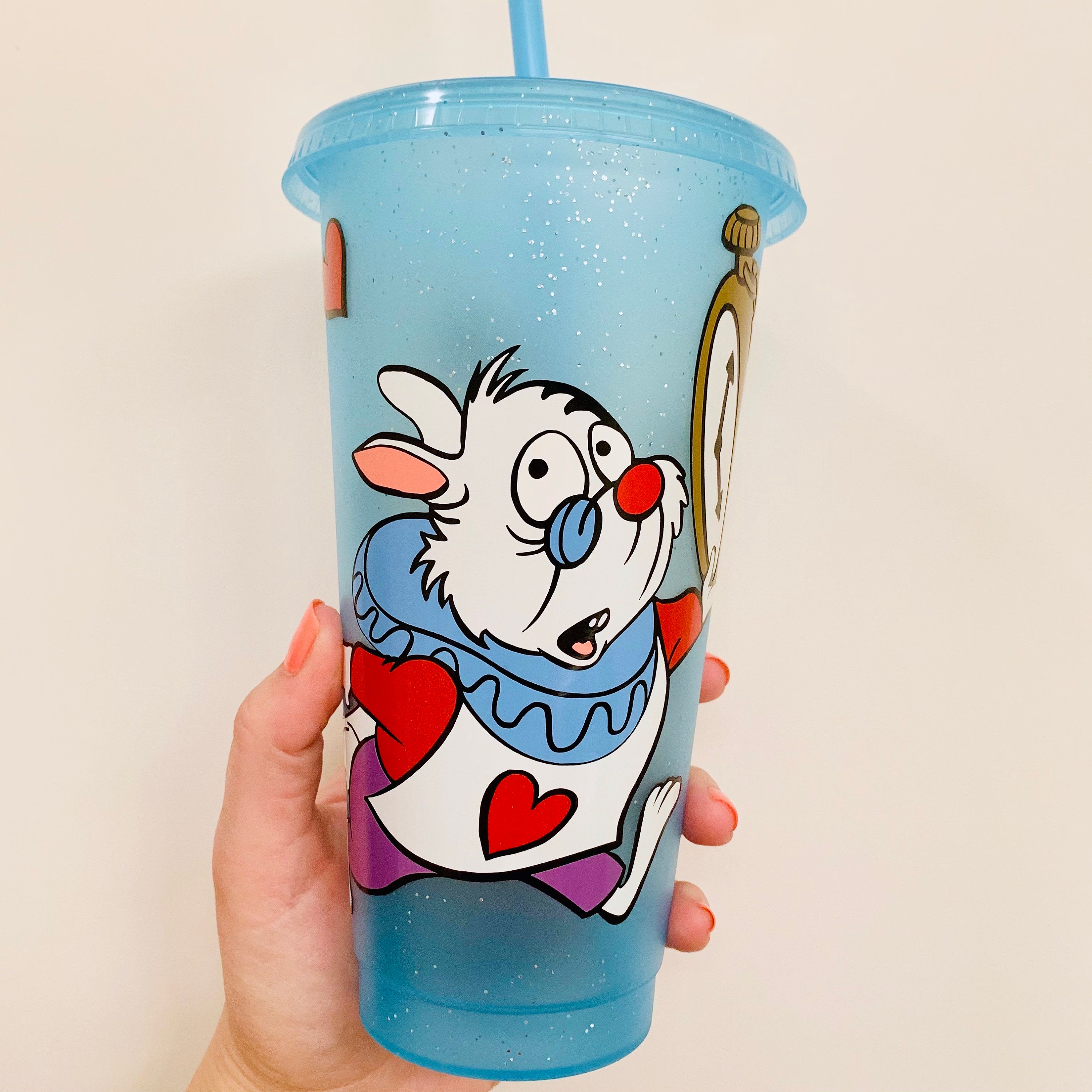White Rabbit Cup Starbucks Cup Alice in Wonderland Tumbler Etsy