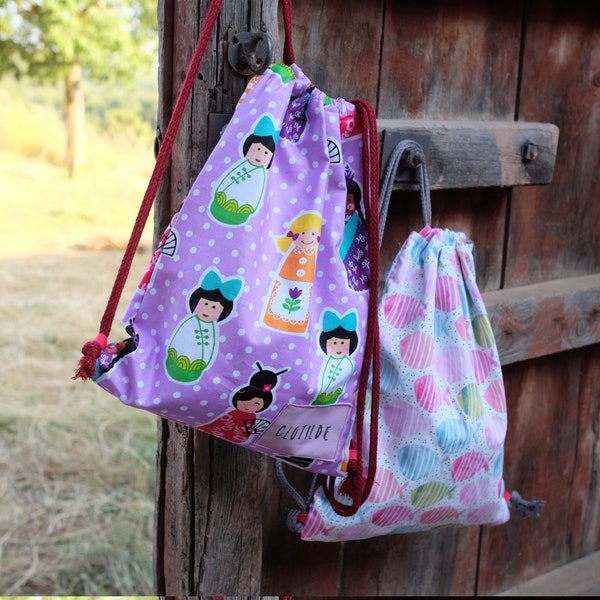 Mochila infantil : patrón de costura. ¡Realiza una bolsa forrada paso a paso con nuestro patrón descargable !