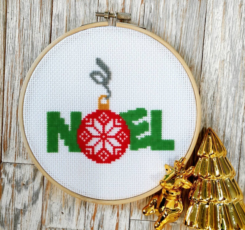 Cross Stitch Pattern Noel PDF Merry Christmas Counted Etsy