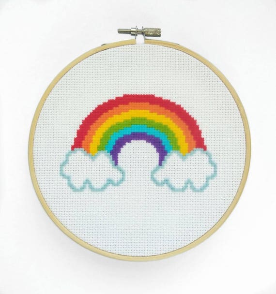 Rainbow Cross Stitch Pattern Cross Stitch Pattern Modern | Etsy