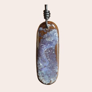 Natürliche australische Boulder Opal Anhänger Halskette handgemachte Handwerker blauer Edelstein Schmuck