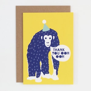 Cartes de remerciement. Lot de 8 cartes de remerciement fête sauvage Let ' s Go avec des enveloppes kraft. Fabriqué au Royaume-Uni. Fête d’enfants. Thème animalier.