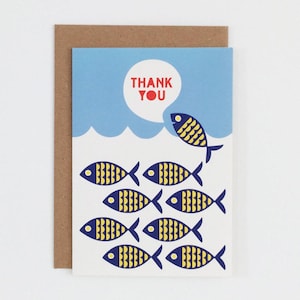 Tarjeta de agradecimiento. Tarjeta Ahoy con sobre kraft. Hecho en el Reino Unido.