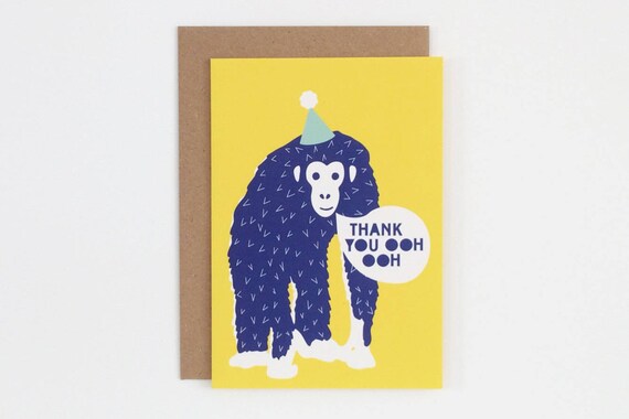 Thank You Card. Let's Go Wild Thank You Cards With Kraft | Etsy