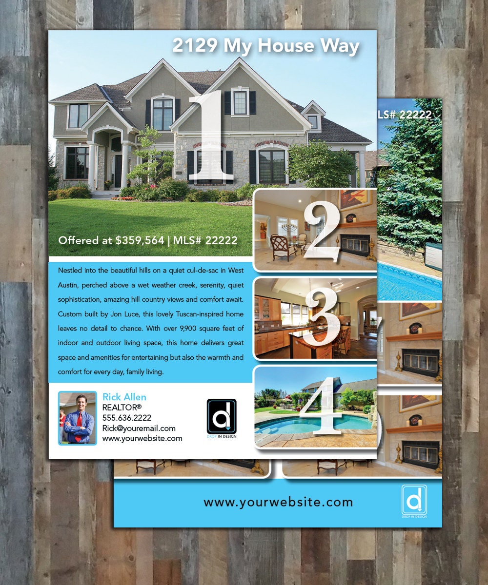 Instant Download | Photoshop, and Indesign Template | Real Estate Flyer ...