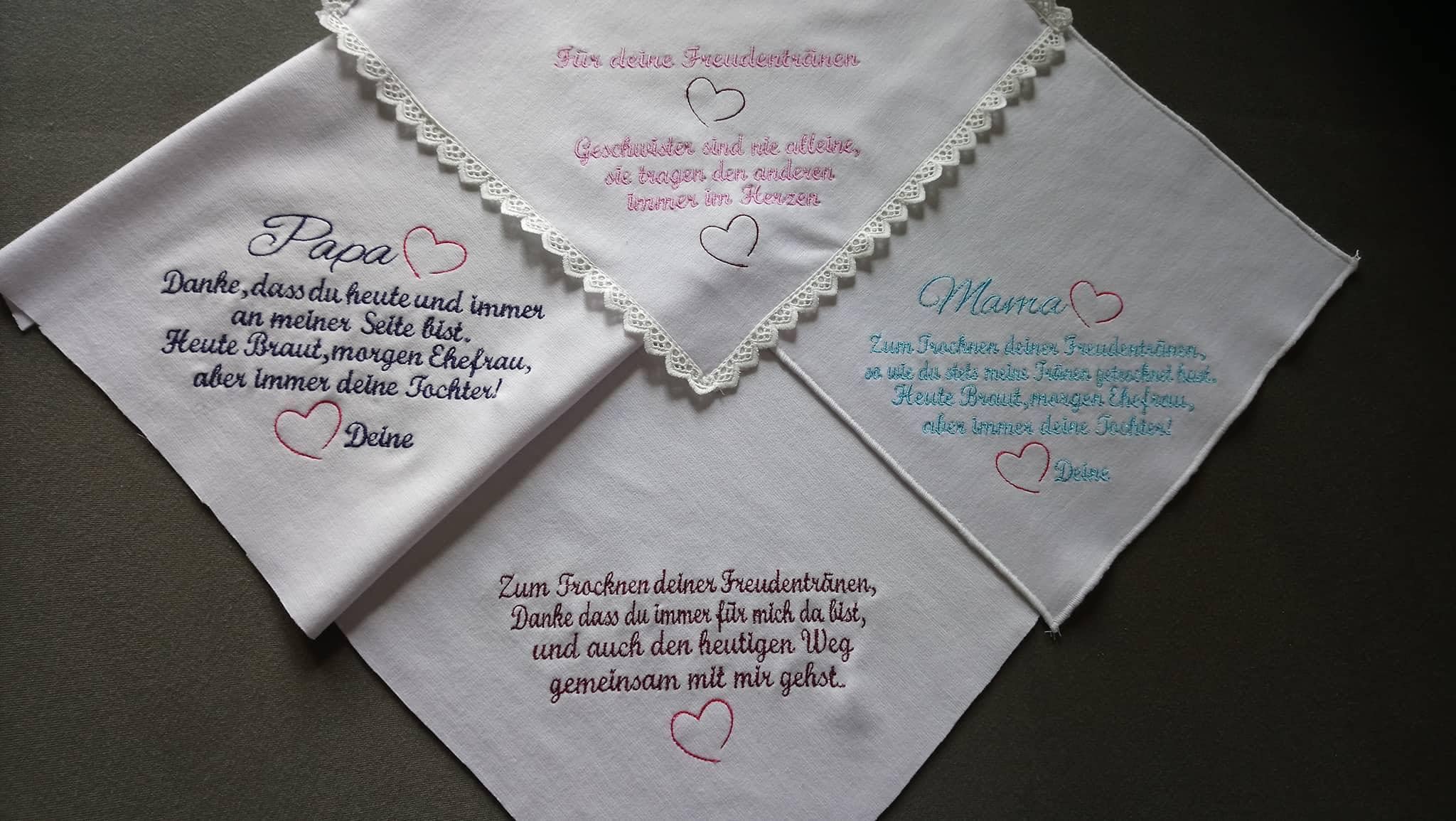 Stickdatei Hochzeits Taschentuch 4 Sprüche 13x18 Rahmen Etsy