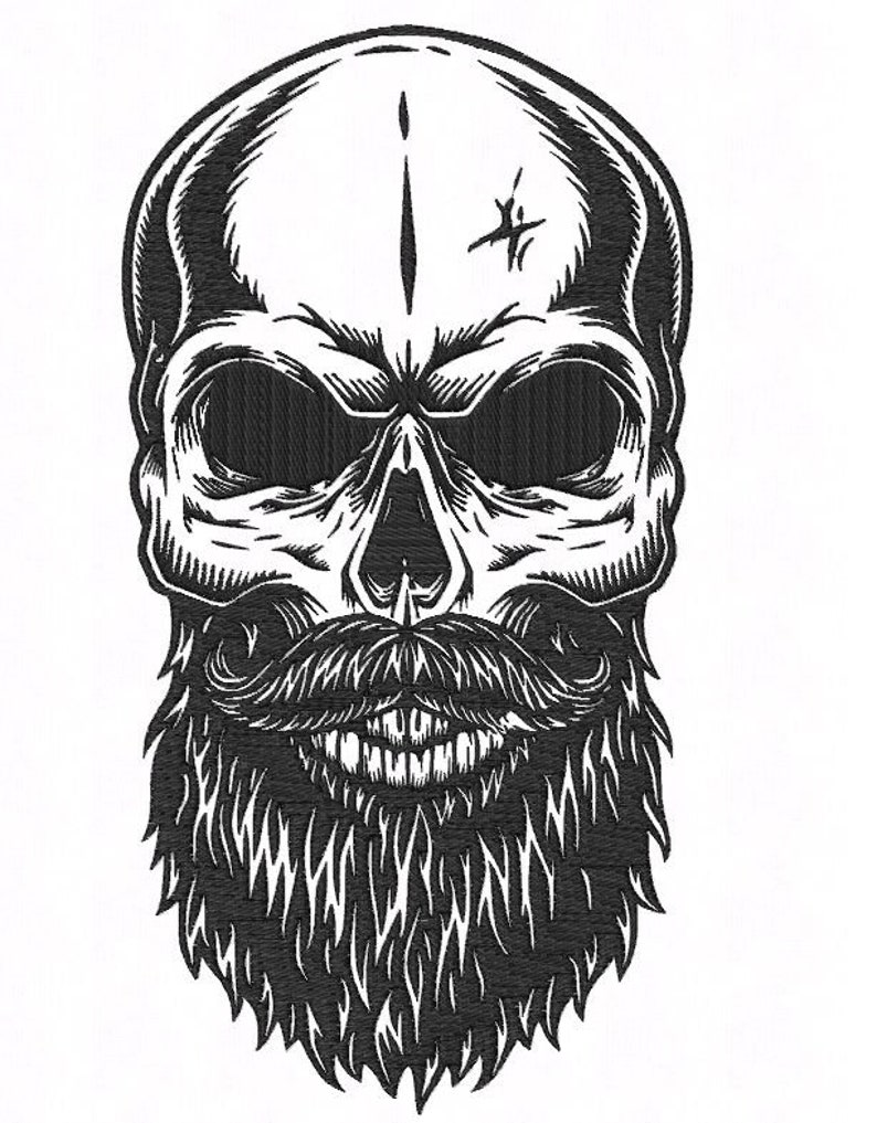 Череп с бородой рисунок