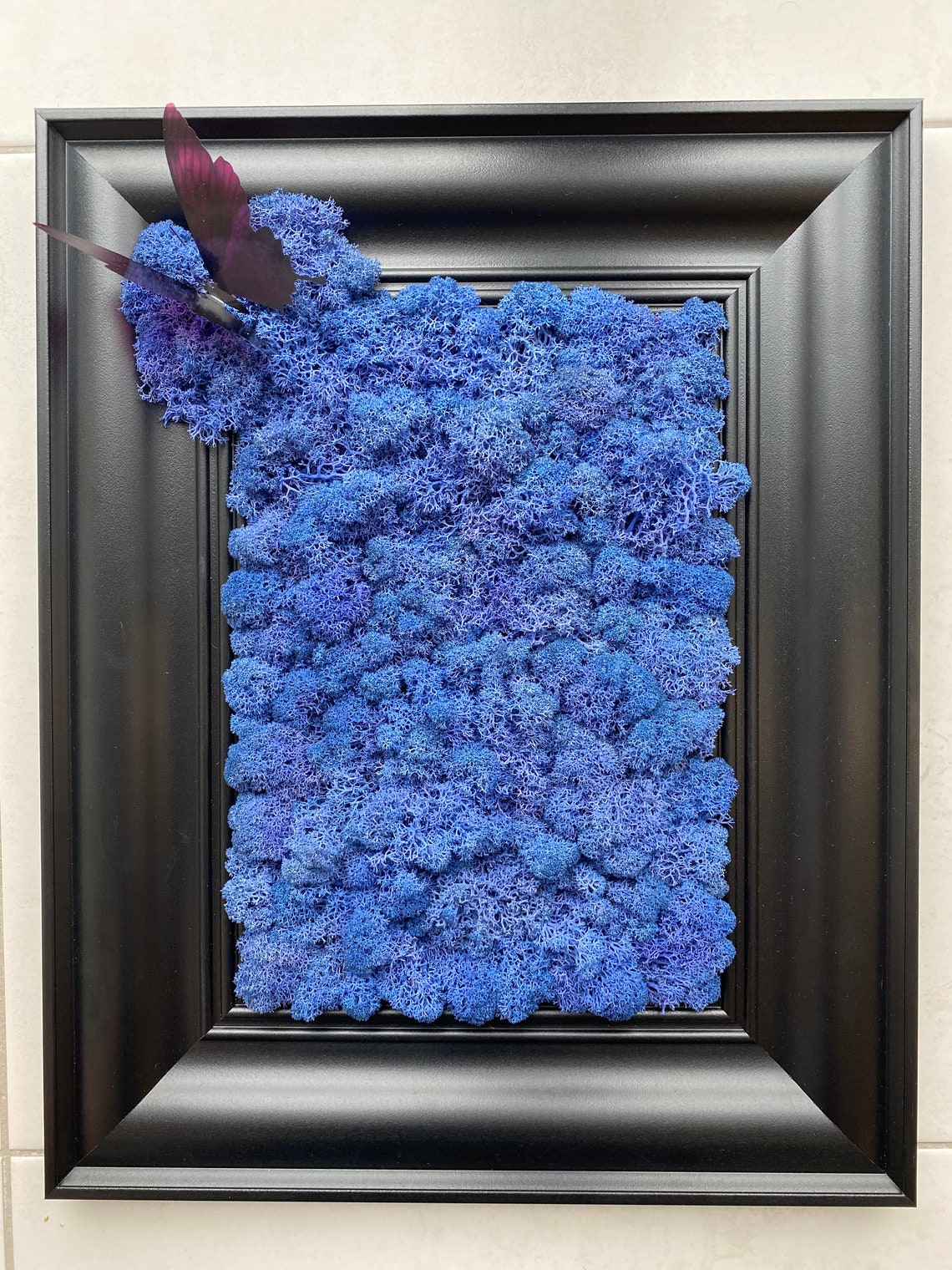 Blue Moss Wall Art Moss Wall Decor Living Wall Art Home Etsy UK