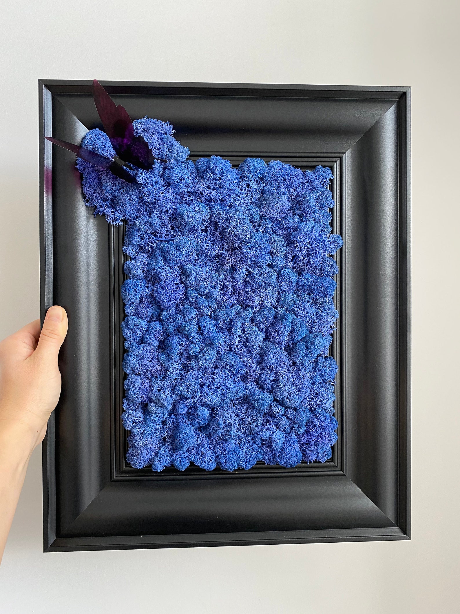 Blue Moss Wall Art Moss Wall Decor Living Wall Art Home Etsy UK