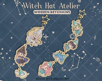 Atelier of Wooden Chain Keychains Witch Hat WHA