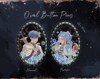 Frieren Oval holographic button pin