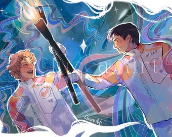 Rivalità accesa tra gli hockeysti Shane e Connor Olimpiadi Art Print