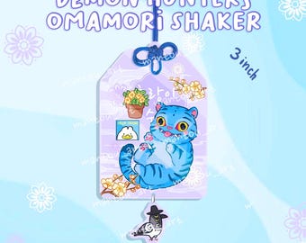 Portachiavi con ciondolo Omamori Shaker dei cacciatori di demoni Derpy Tiger
