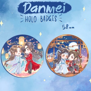 以下が含まれることがあります： アニメのキャラクターが描かれたホログラフィックエナメルピン2個。ピンは直径58mmで、満月のある夜のシーンが描かれています。1つのピンには、伝統的な中国の服装をした2人のキャラクターが描かれており、もう1つのピンには、現代の服装をした2人のキャラクターが描かれています。ピンは、アニメやマンガのファンに最適です。