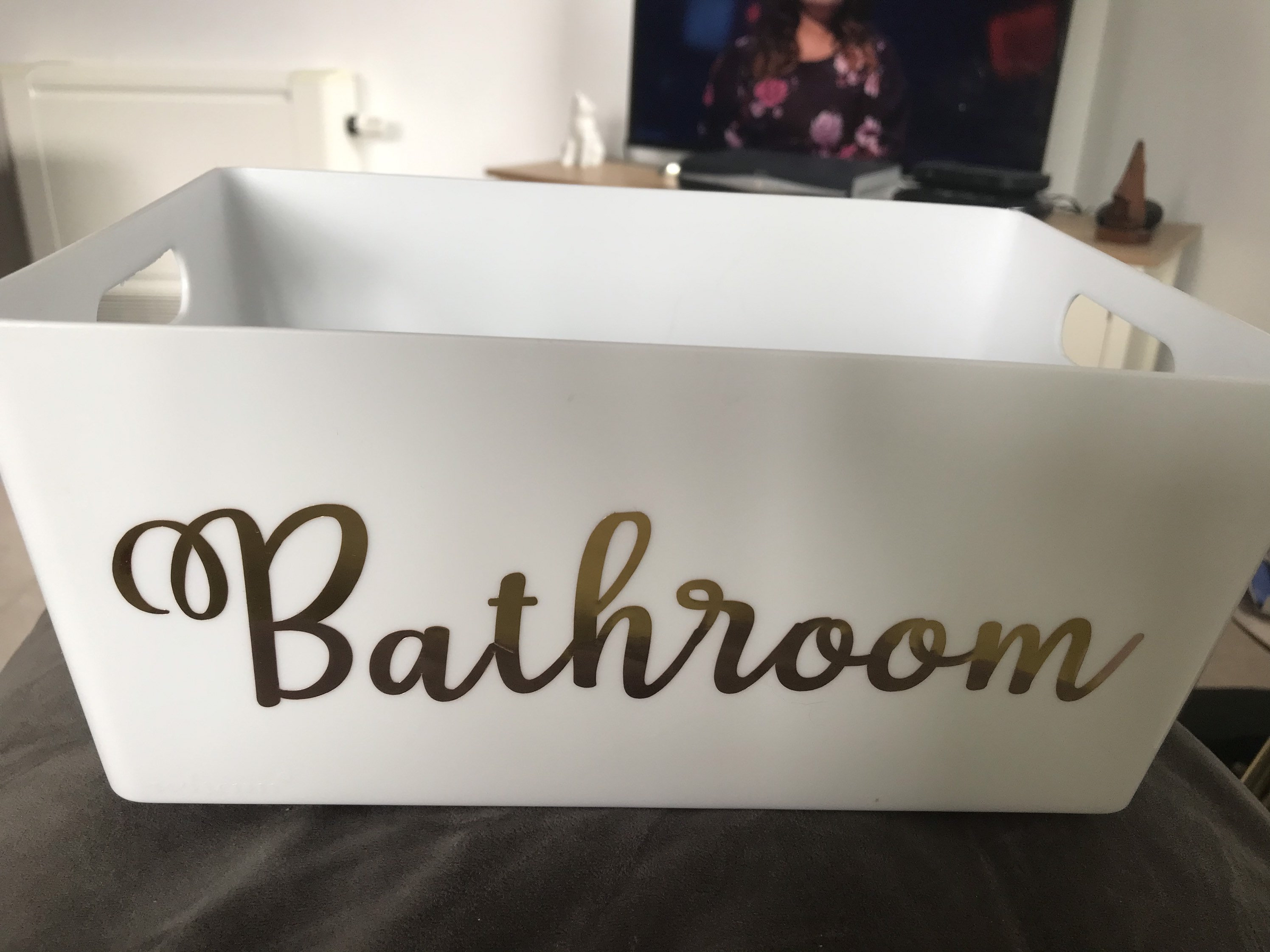 White Bathroom container 25xm Long 16.5cm wide Etsy