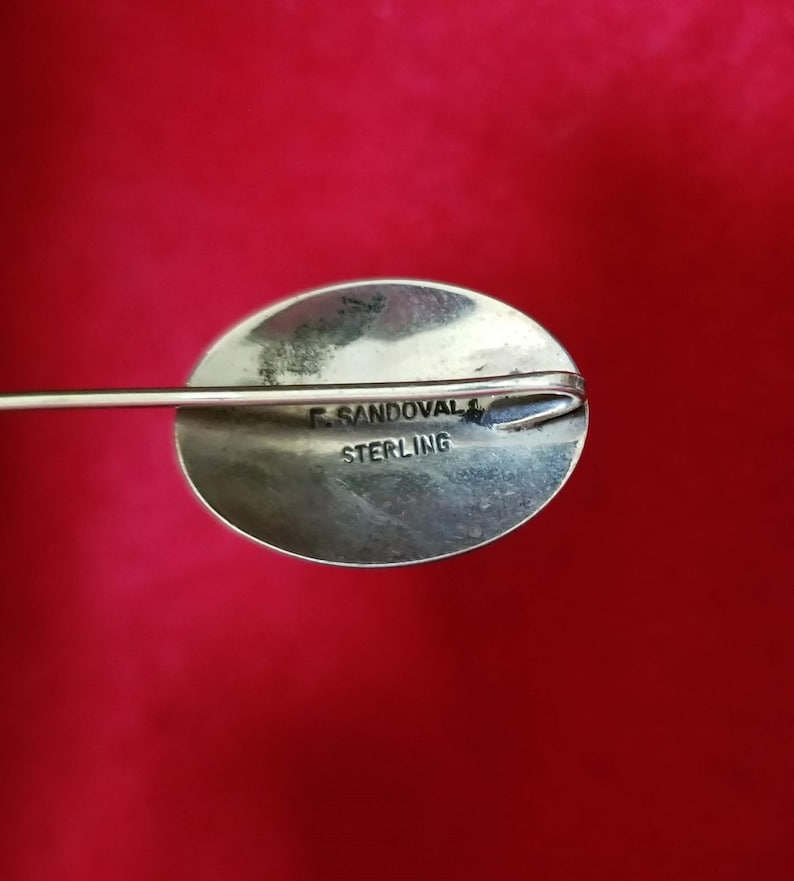 Vintage Sterling Silver Stick Pin by Navajo Silversmith Frank Sandoval