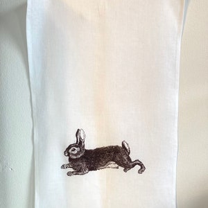 Tea towel of pure linen with rabbits, kitchen towel, Easter gift under 20 Euro, kitchen towel, picnic towel, dough cloth, kitchen image 2