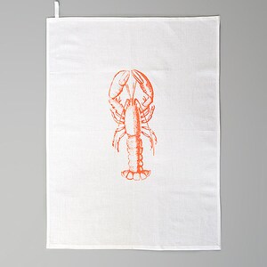 Gift for him 20 Euro, present for the house-warming party, tea towel, hand printed with screen print, pure linen, lobster image 2