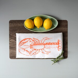 Gift for him 20 Euro, present for the house-warming party, tea towel, hand printed with screen print, pure linen, lobster image 4