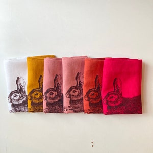 Tea towel of pure linen with rabbits, kitchen towel, Easter gift under 20 Euro, kitchen towel, picnic towel, dough cloth, kitchen image 3
