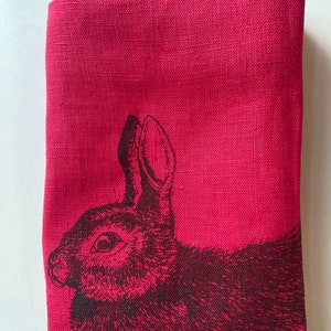 Tea towel of pure linen with rabbits, kitchen towel, Easter gift under 20 Euro, kitchen towel, picnic towel, dough cloth, kitchen image 4