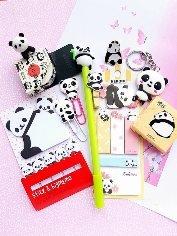 Panda Stationery Panda Washi Tape Panda Sticky Notes Panda Etsy