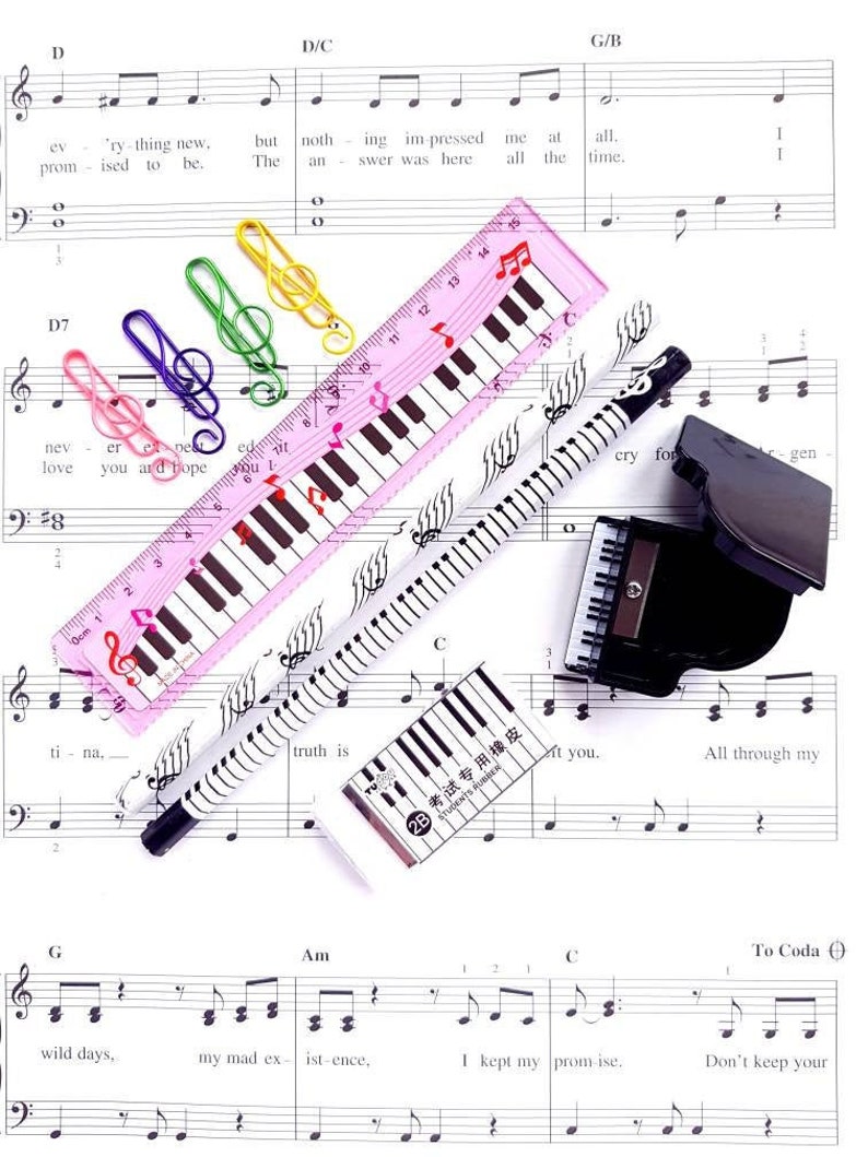 Musical Stationery Music Teacher Gift Piano Pencil Etsy UK