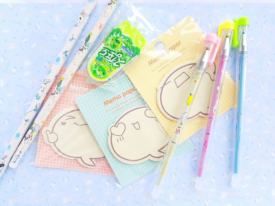 Kawaii Bundle Kawaii Stationery Set Kawaii Erasable Pen Etsy UK