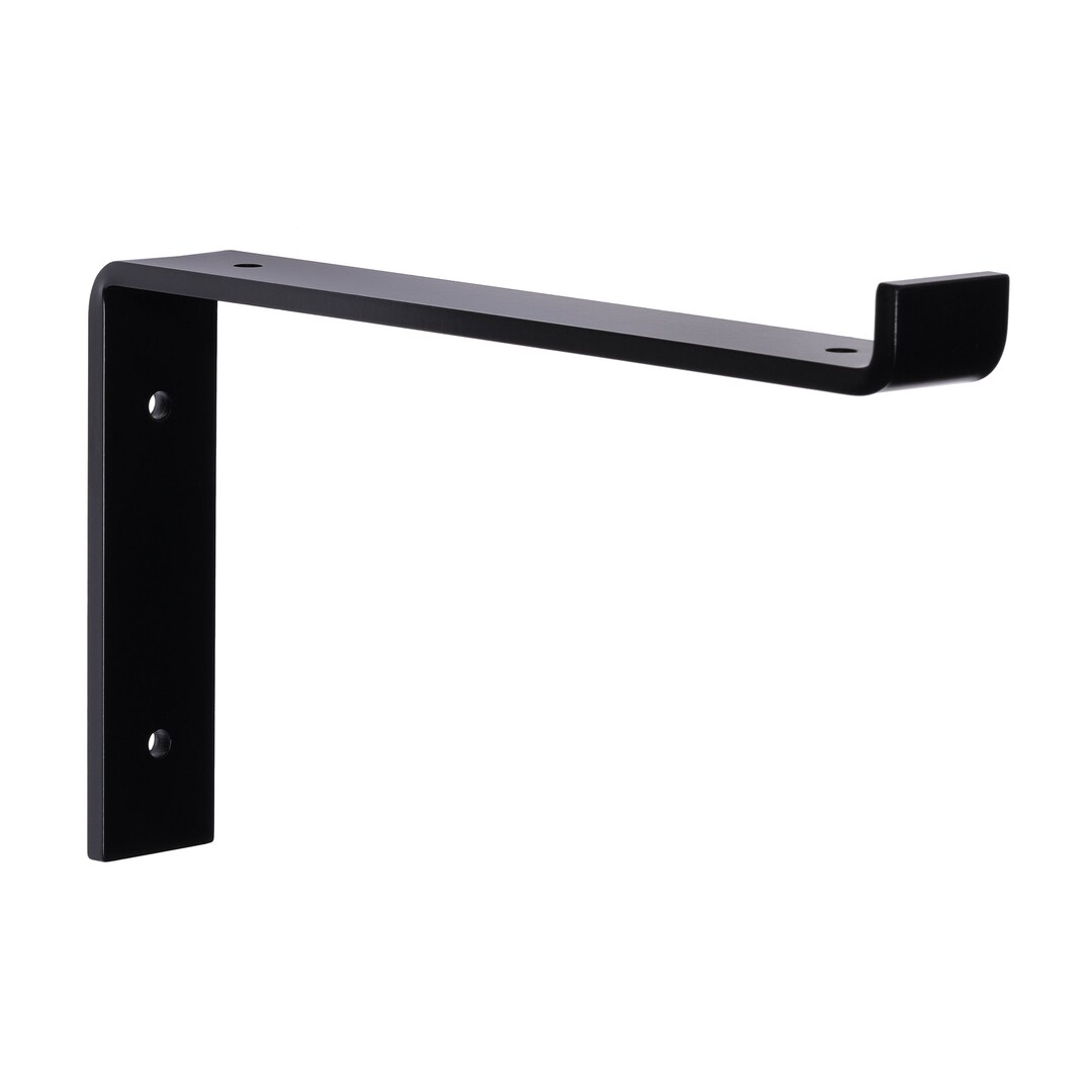 Shelf Bracket, Black Iron Floating Hook Brackets, Heavy Duty Metal