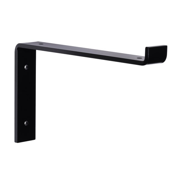 Shelf Bracket, Black Iron Floating Hook Brackets, Heavy Duty Metal Shelf Brackets, Modern Farmhouse Kitchen Wall Shelf 1276803421-0.25x1.5