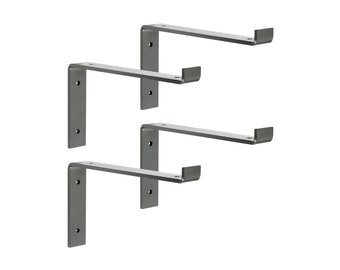 Shelf Bracket 4 Pack, Floating Shelf Bracket, Metal Shelf Bracket, Shelving, Black Shelf Bracket, Iron Shelf Bracket 1057718978-0.25x1.5