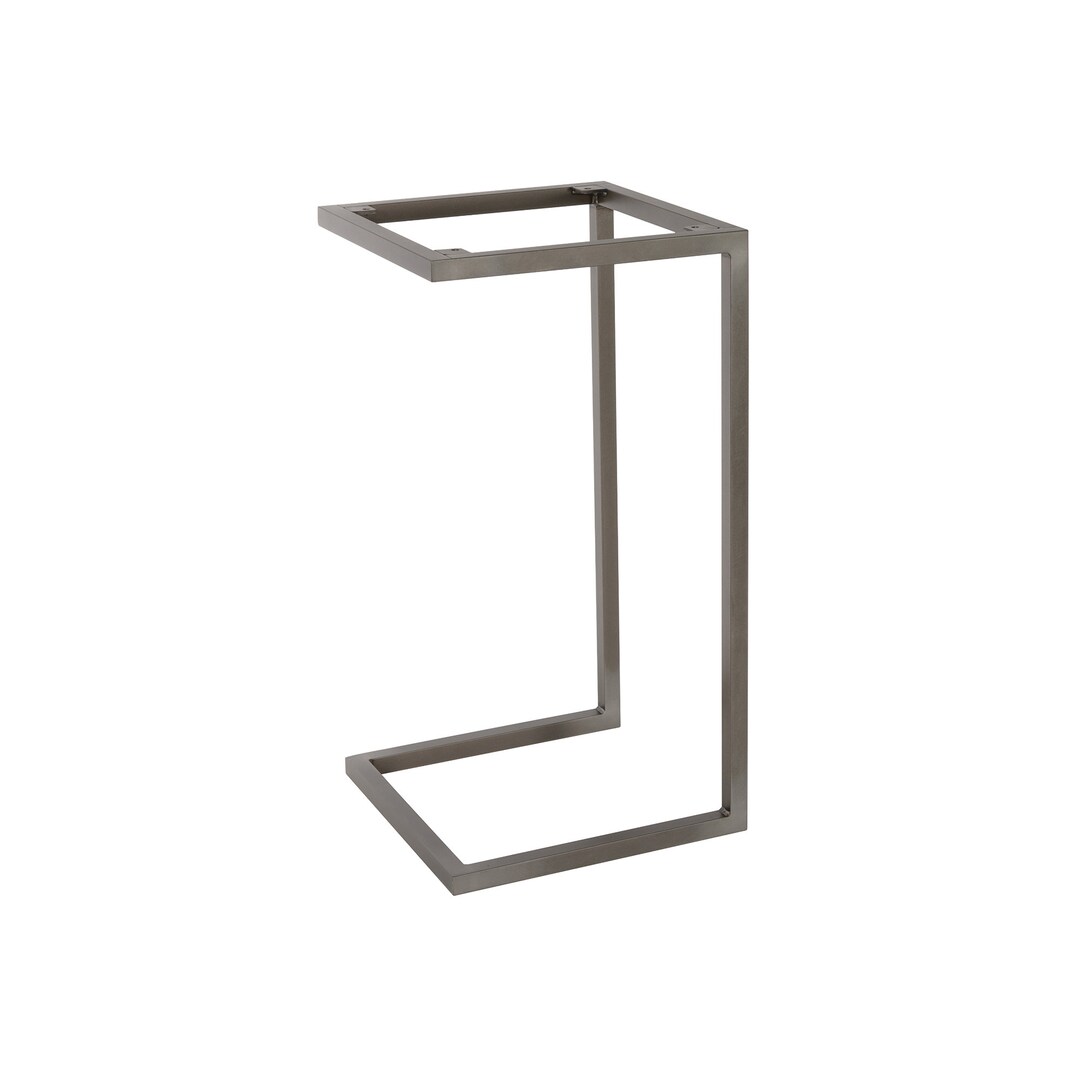 Raw Distressed Steel Side Table Base, C Table Base, Minimalist End