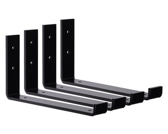 4 Pack Shelf Bracket, Floating Shelf Bracket, Metal Shelf Bracket, Shelving, Black Shelf Bracket, Iron Shelf Bracket, 1071813003-0.25x1.5