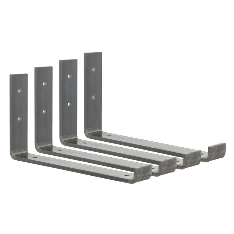 4 Pack Shelf Bracket, Floating Shelf Bracket, Metal Shelf Bracket, Shelving, Black Shelf Bracket, Iron Shelf Bracket, 1071813003-0.25x1.5 image 2