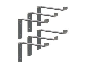 6 Pack - Shelf Bracket, Floating Shelf Bracket, Metal Shelf Bracket, Raw Steel Shelf Bracket, Iron Shelf Bracket, Kitchen Bracket 1084841826