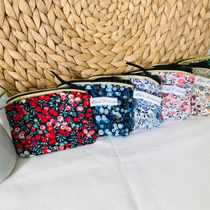 Porte monnaie Liberty bord doré, pochette Liberty, Trousse maquillage ado - idée cadeau anniversaire adolescente, fête des mères, Noël