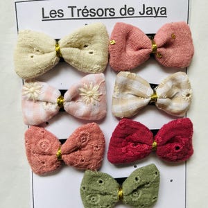 Magic baby hair clip, non-slip barrette, double gauze bow embroidered with small flowers, for fine hair, sold individually, for newborn girls, for baby Christmas image 11